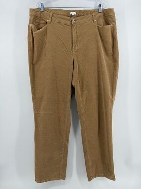 J. Jill Straight Leg Corduroy Pants in Khaki Tan, Women's 22